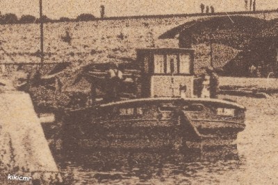 SOLVAY 16 - Villefranche-sur-Saône - Le port et le pont de Frans - CP écrite en août 1938 (2) red dét.jpg