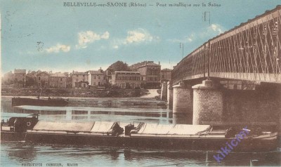 Belleville-sur-Saône (Rhône) - Pont métallique sur la Saône (red).jpg