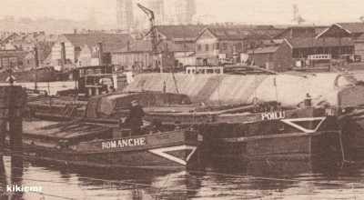 Le conflit de la batellerie - Barrage du cours la Reine dans le port fluvial de Rouen - Chalands, Automoteurs et Remorqueurs (4) POILU (Copier).jpg